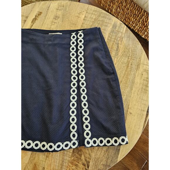 Talbots Textured Nautical Skort Women's Size 6 Coastal Preppy Navy Blue Preppy - Picture 8 of 8
